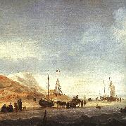 Simon de Vlieger A Beach with Shipping Offshore oil painting
